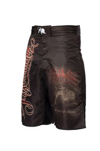 Fightnature Shorts schwarz, roter Schriftzug